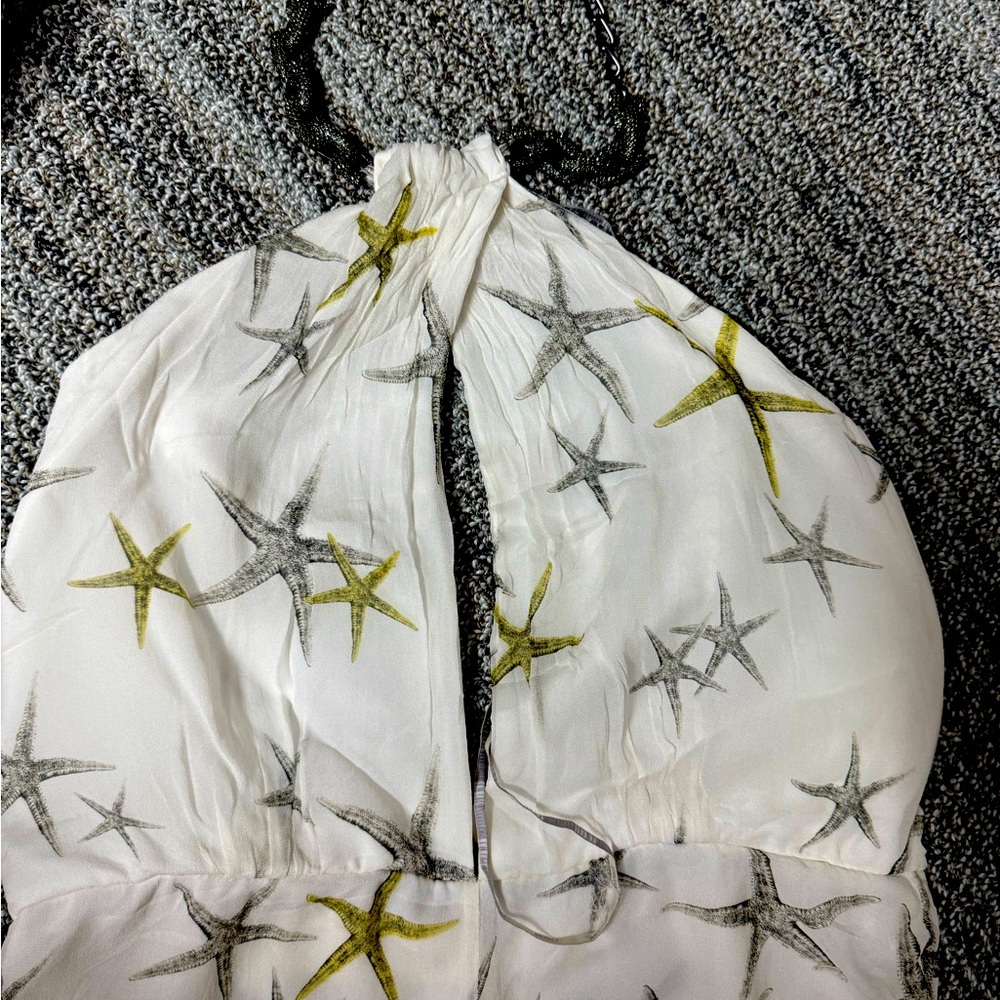 Animale silk jumpsuit, off white, halter neck, no damage
